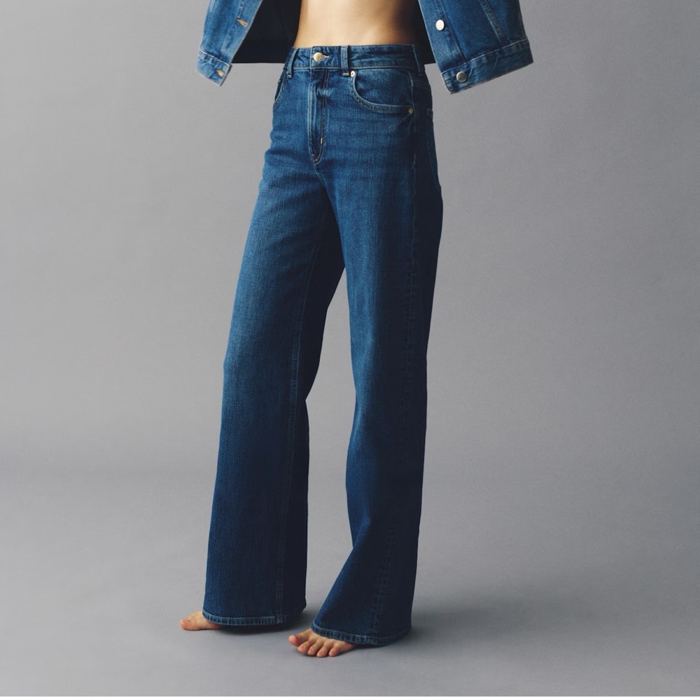 H&M Harper High Rise Wide Leg Jean Size 12